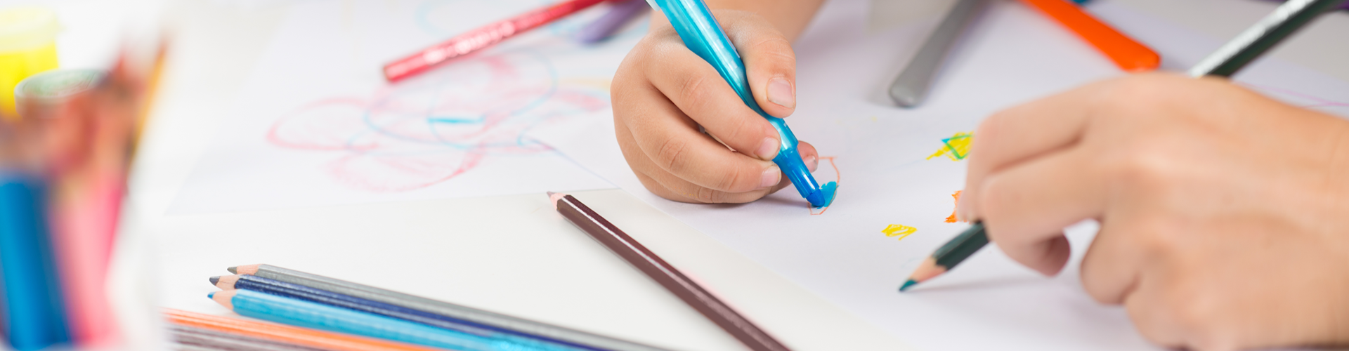 Kids drawing in class